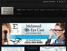 Tablet Screenshot of melamedeyecare.com